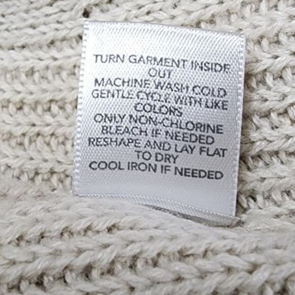 CJ Banks VTG Y2k Beige Textured Diamond Pattern V Neck Long Sleeve Pullover W Sm - Picture 9 of 9